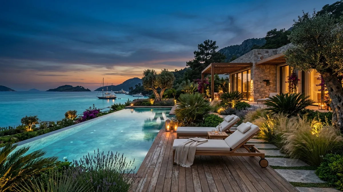Göcek Lüks Villa Bahçe Tasarımı ve 3D Peyzaj Uygulamaları